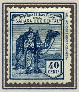 Stamp: Camel Nose Under Tent (Spanish Sahara Camel Stamp)